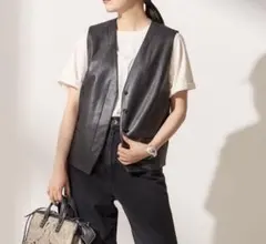 【未使用】ジャーナルスタンダードレサージュ レザーベスト