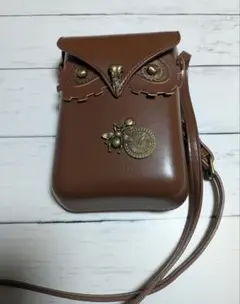 フクロウデザイン スマホショルダーバッグ