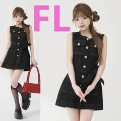 Darich♡ウエストマークステッチデニムミニワンピース (IND・FLサイズ