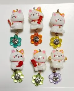 猫・猫チャーム・ハンドメイド・パーツ・キーホルダー・キーリング