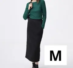 【美品】GU ジーユー　ヘビーウェイトスウェットナロースカート　ブラック　M