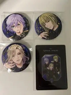 ツイステ 5周年ポップアップ　ポムフィオーレ　缶バッジ、オーロラカード　セット