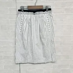 美品　アンタイトル　ストライフ　タイトスカート　コットン　綿　春　夏のサムネイル