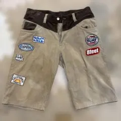 California Surf パッチ付きコーデュロイショートパンツ