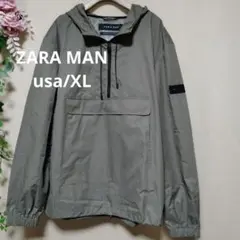 ZARA MAN ザラ　ハーフジップナイロン　フード付きトップス　大きいサイズ