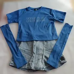 BiSKEE 青 Tシャツ アームカバー付き