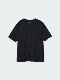 UNIQLO ブラック LサイズリラックスフィットVネックTシャツ