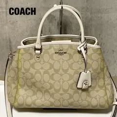 コーチ ショルダーバッグ 2way マーゴット シグネチャー 金具 マルチカラー