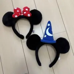 【美品】ミニーマウス＆ミッキーマウス カチューシャセット