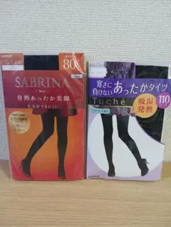 GUNZE 80デニール & Tuche 110デニール タイツセットL-LL