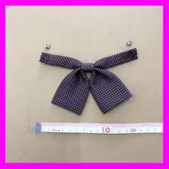 【新品】エンジ　水玉　リボン　スナップ式