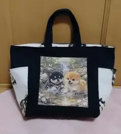 両サイド付きトートバッグ　柴犬