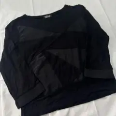 SONIA RYKIEL ソニアリキエル 切り替えブラック 七分袖 トップス M