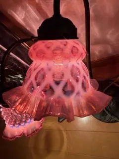 オールドフェントン クランベリー オパールセント ホブネイル ガラス