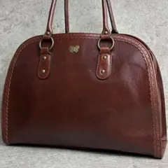 ✨良品✨ アナスイ トートバッグ 蝶 ゴールド金具 ロゴ型押し A4収納 茶色