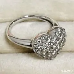 1557 天然ダイヤ0.42ct ハートモチーフリング - メルカリ
