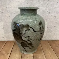 相馬焼筆立花瓶 相馬焼筆立花瓶