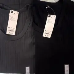 GU リブタンクトップ BLACK,GRAY Msize 新品未使用