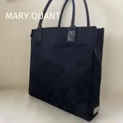 MARY QUANT マリークワントナイロントートバッグ黒プレートA4モノグラム