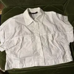 ZARA クロップド丈半袖シャツ ホワイト