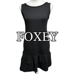 FOXEY NEW YORK ワンピース　ストレッチ素材　ノースリーブ　黒　38