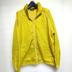 イエローフルジップナイロンジャケット L ウィンドブレーカー