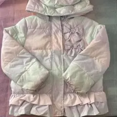 人気　anyFAM 冬　レインボー中綿アウター　120