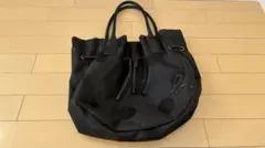 agnes b. VOYAGEナイロントートバッグ ブラック ドット柄