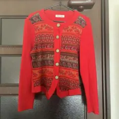 カーディガン 古着 赤