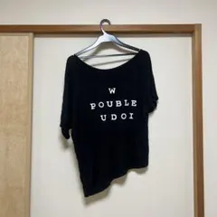 ロゴプリント Tシャツ ブラック アシンメトリー 美品