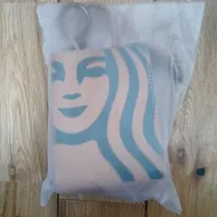 スターバックス ロゴ ポーチ ベージュ　レザーチャームポーチ　サイレン　スタバ