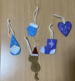 ハンドメイド　クリスマスオーナメント フェルト製 5点セット
