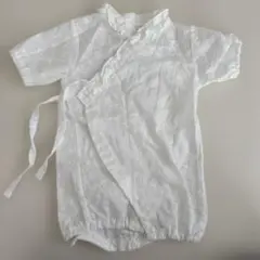 フリル付きロンパース セレモニードレス　退院着　夏用50-60cm