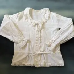 美品】ピンクハウス 生成 ピコフリル ピンタック 綿ローンブラウス