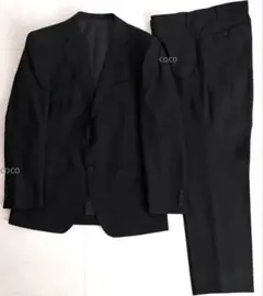 トップバリュー メンズ スーツ セットアップ ジャケット スラックス 黒スリム