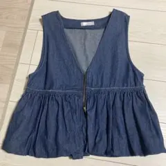 デニムブルー Mサイズ ジレ