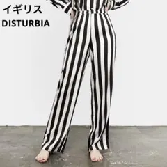 イギリスDISTURBIA ビートルジュース ストライプ サテン ワイドパンツ
