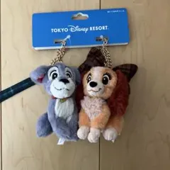 ディズニー　わんわん物語　レディ　トランプ　ぬいぐるみチャーム　キーチェーン