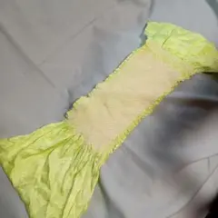 帯揚げ　正絹　絞り　黄緑