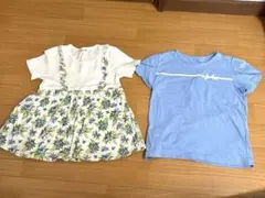 チュニックTシャツ120 BeBe水色Tシャツ110