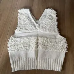 Diggite collier フリンジニットベスト Fサイズ