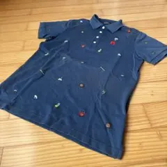 PEARLY GATES ポロシャツ ネイビー 総柄刺繍のサムネイル