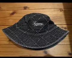 supreme Punched Denim Crusher Black 23fw