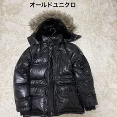 ✨美品✨y2k 00s オールド ユニクロ ファー付きダウンジャケット 光沢