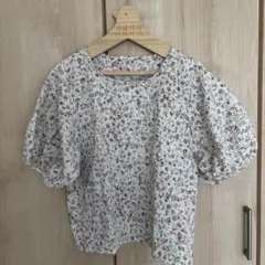 DHOLIC 花柄刺繍パフスリーブブラウス M