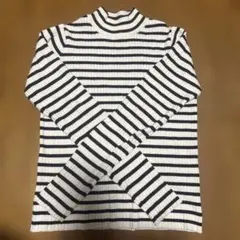 【SPINNS】レディース ニット リブニット タートルネック ボーダー