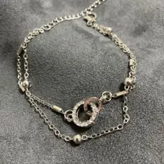 2連デザイン インフィニティ サークル ブレスレット