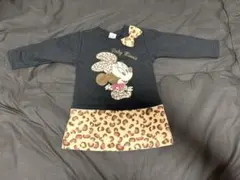 ミニーちゃん　ヒョウ柄トレーナーチュニック