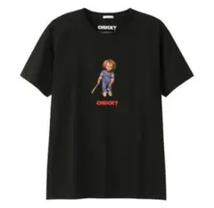 GU/チャッキーTシャツ/ブラックS