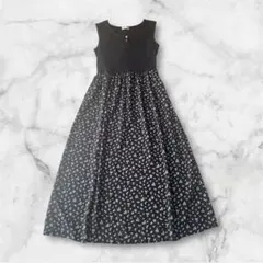 アリスバーリ　ノースリーブ切替　ロングワンピース　ネイビー　サイズM